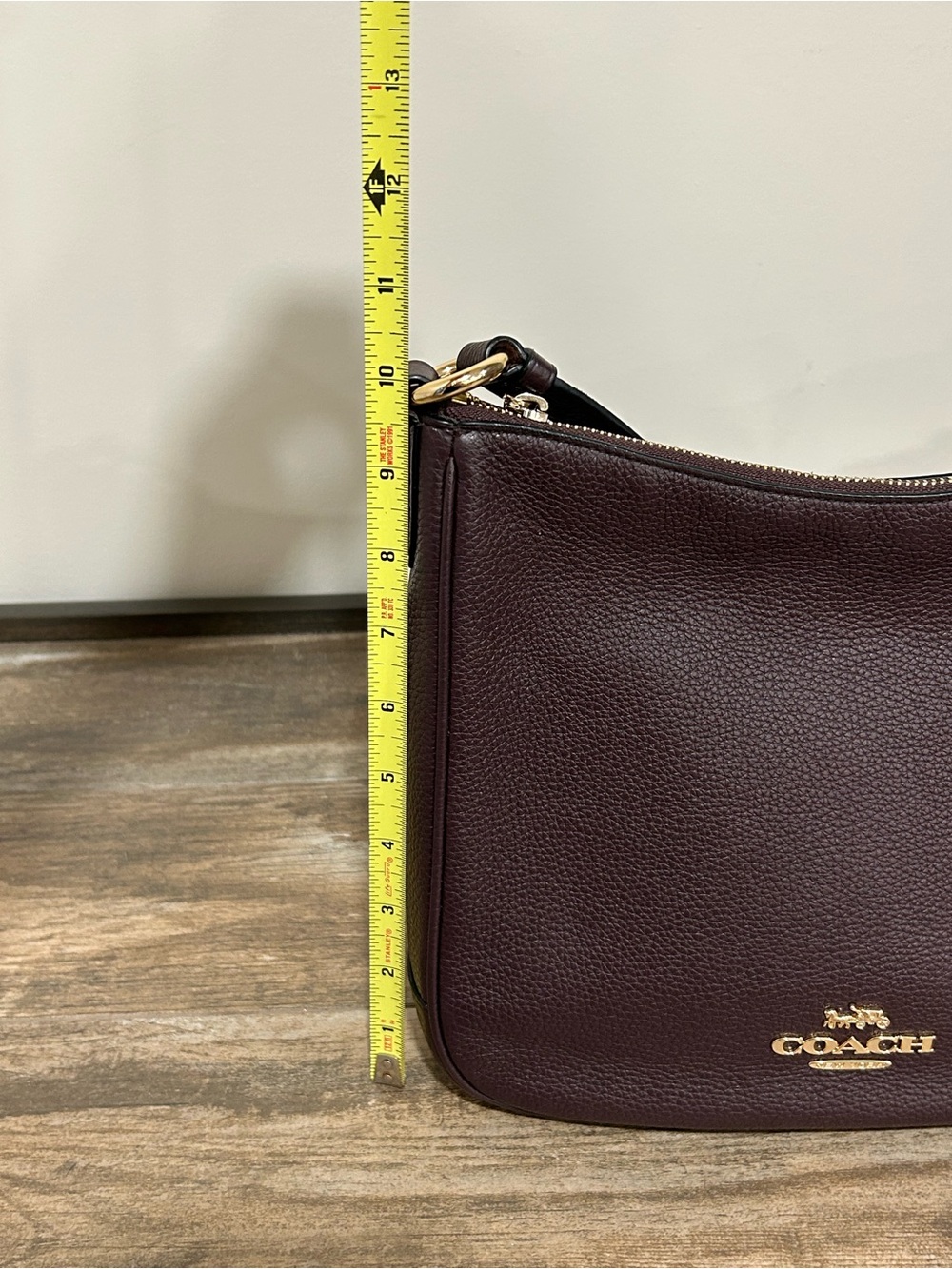 Coach C1648 Ellie File Bag Pebbled Leather Adjust Crossbody Gold tone hardware - Picture 8 of 11